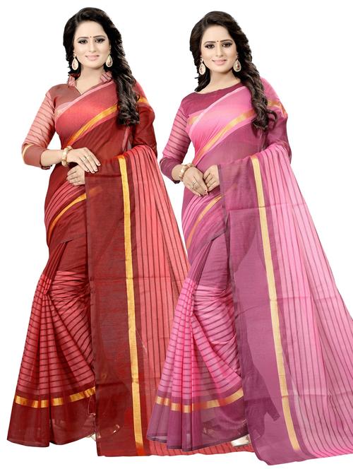 pack of 2 chanderi sarees - 19261169 - Very Small Image - 1