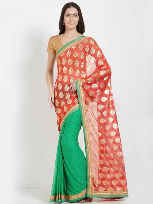green self design saree - 19261223 - Very Small Image - 1