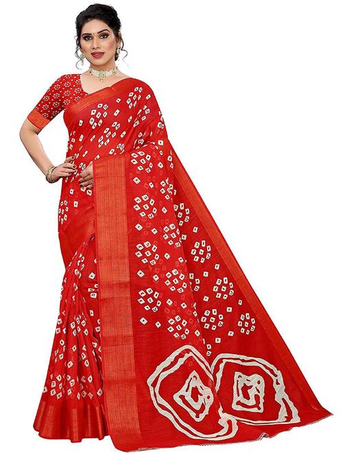 contrast bordered woven saree with blouse - 19261372 - Very Small Image - 1