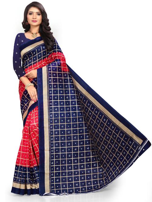 contrast bordered woven saree - 19261378 - Very Small Image - 1