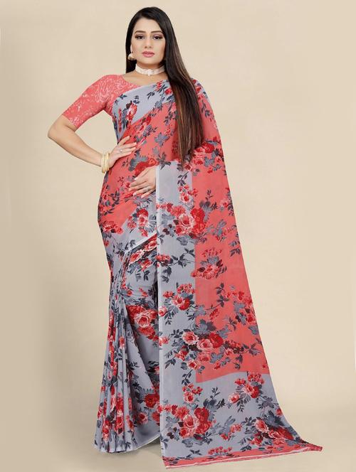 printed bhagalpuri saree with blouse - 19261389 - Very Small Image - 1