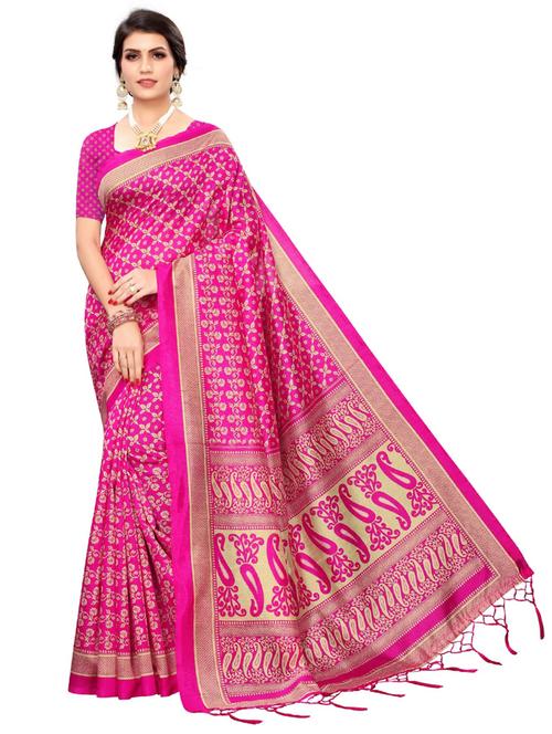 printed bollywood saree with blouse - 19261410 - Very Small Image - 1