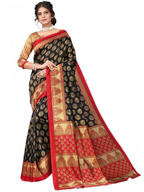 self designed woven saree with blouse - 19261602 - Very Small Image - 1