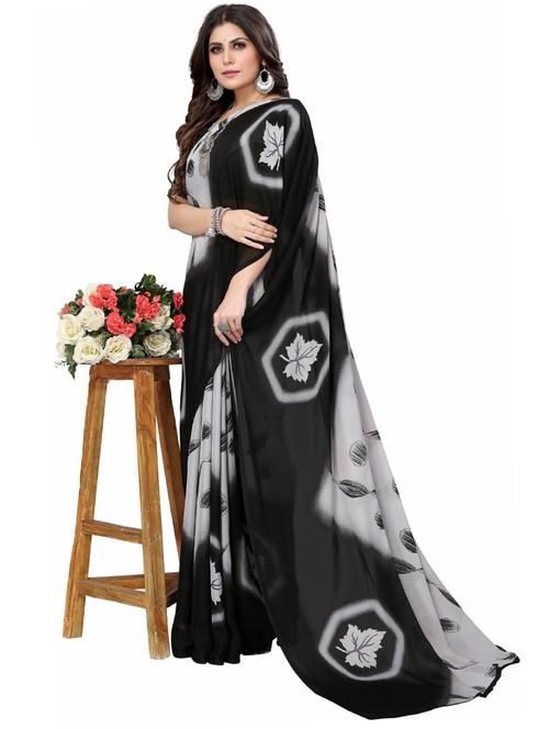 printed bollywood saree with blouse - 19261607 - Very Small Image - 1