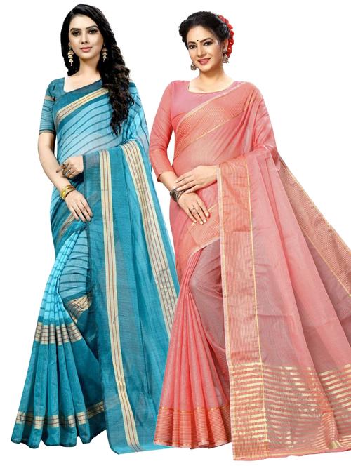 women's saree combo with blouse - 19261689 - Very Small Image - 1