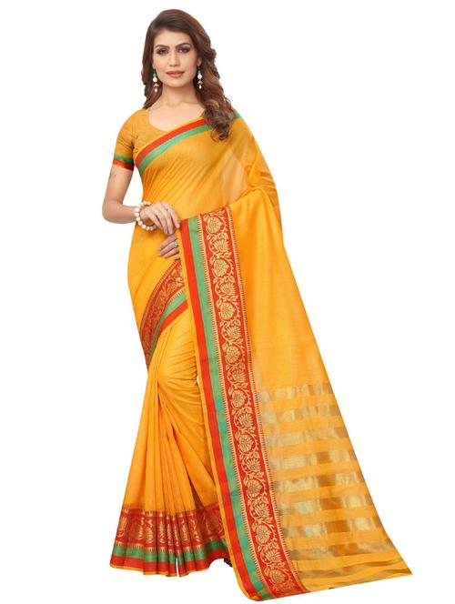 self design banarasi saree with blouse - 19261825 - Very Small Image - 1
