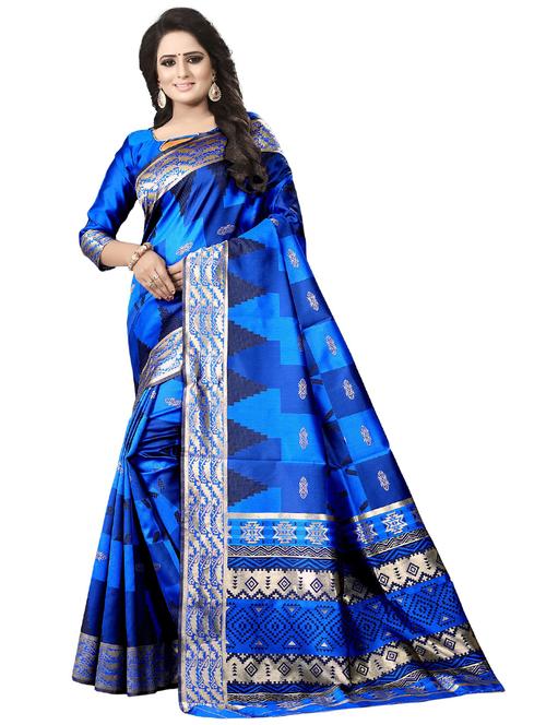 printed half and half saree with blouse - 19261830 - Very Small Image - 1