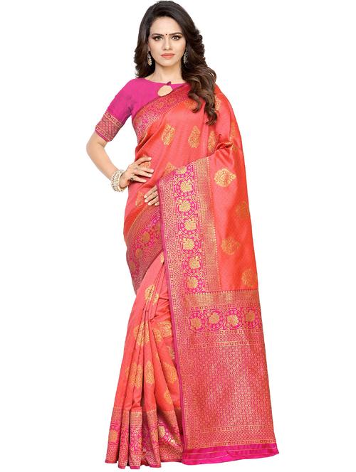 self design bandhani saree with blouse - 19261834 - Very Small Image - 1