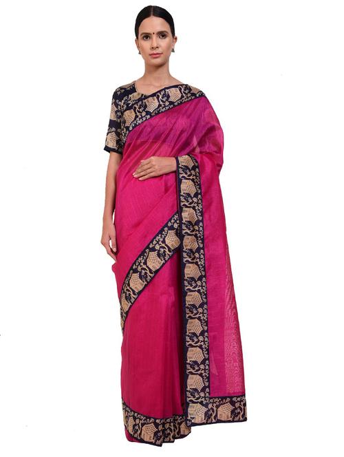 self design half and half saree with blouse - 19261885 - Very Small Image - 1
