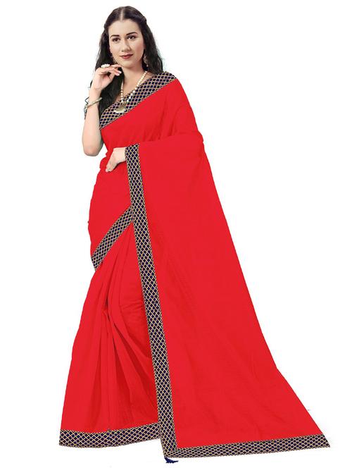 contrast bordered woven saree with blouse - 19261990 - Very Small Image - 1