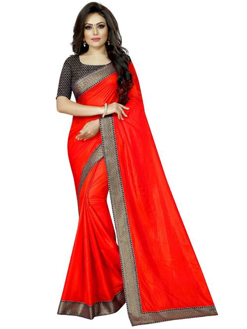 contrast bordered woven saree with blouse - 19261995 - Very Small Image - 1