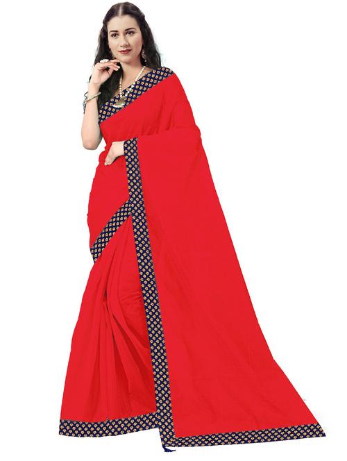 contrast bordered woven saree with blouse - 19261996 - Very Small Image - 1