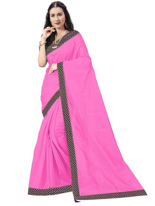 contrast bordered woven saree with blouse - 19262002 - Very Small Image - 1