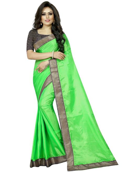 contrast bordered woven saree with blouse - 19262021 - Very Small Image - 1