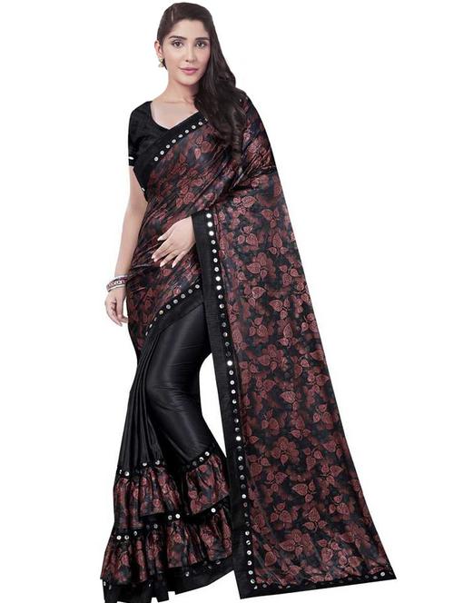 printed bollywood saree with blouse - 19262110 - Very Small Image - 1