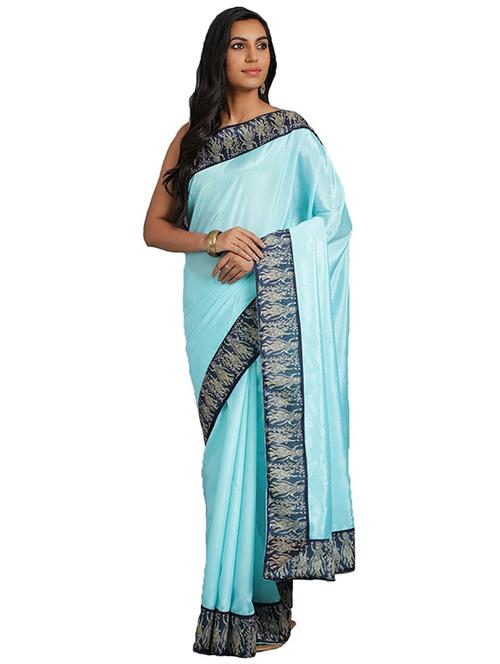 contrast bordered woven saree - 19262144 - Very Small Image - 1