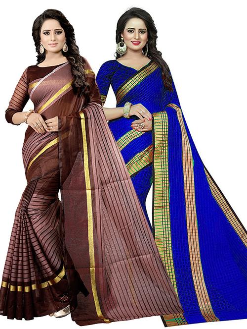 women's saree combo - 19262242 - Very Small Image - 1