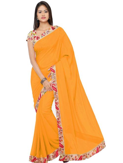 contrast bordered woven saree with blouse - 19262668 - Very Small Image - 1