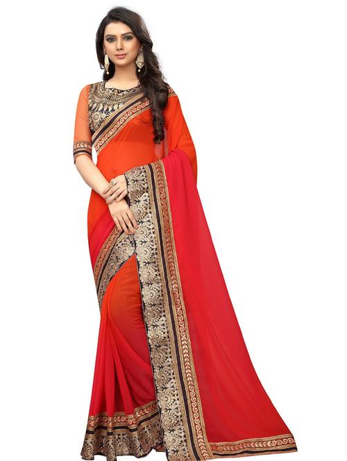 printed bollywood saree with blouse - 19262805 - Very Small Image - 1