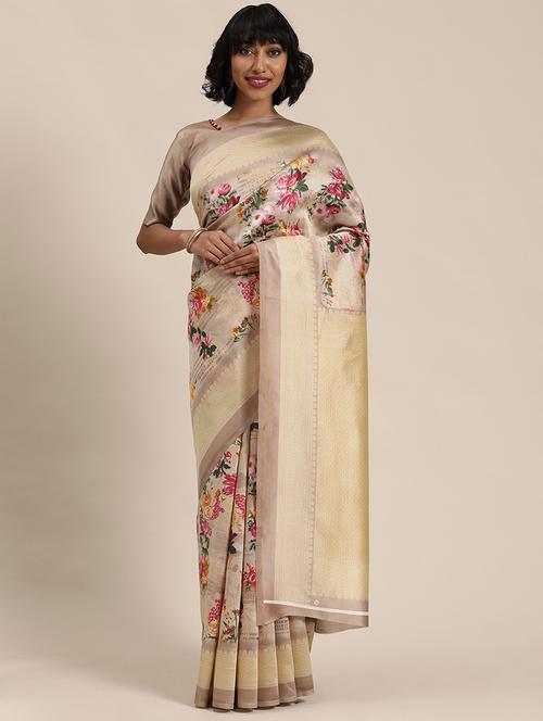 self designed woven saree with blouse - 19262986 - Very Small Image - 1