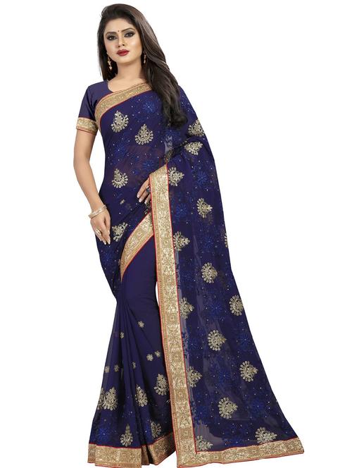 printed bollywood saree - 19263271 - Very Small Image - 1