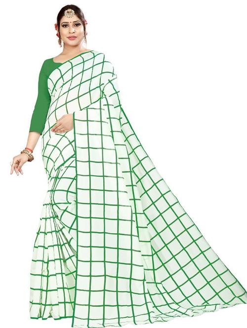 self designed printed saree with blouse - 19263466 - Very Small Image - 1
