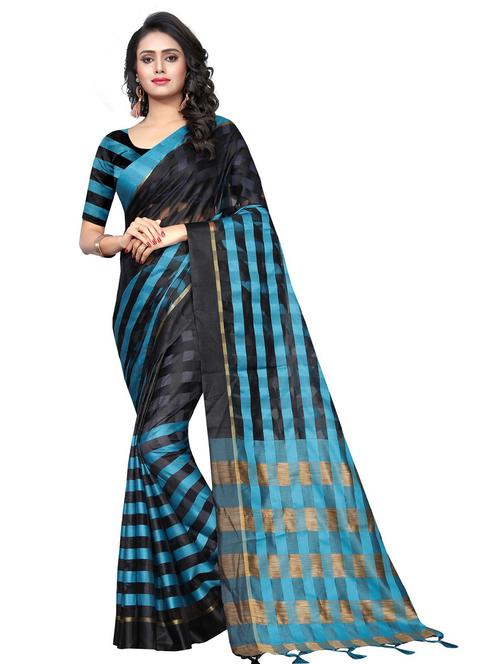 self design half and half saree with blouse - 19263527 - Very Small Image - 1