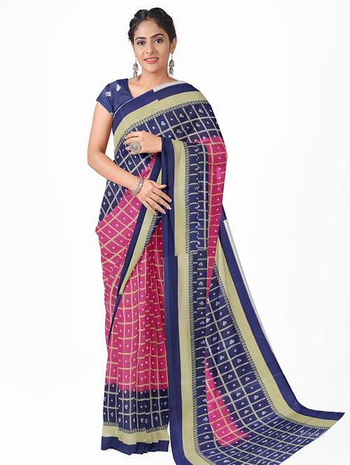 pink bandhani print saree - 19263624 - Very Small Image - 1