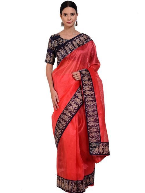 red self design saree - 19263723 - Very Small Image - 1