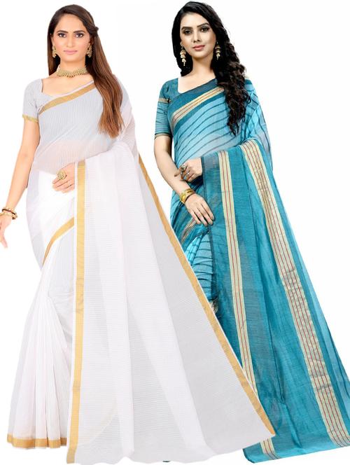 women's saree combo - 19263847 - Very Small Image - 1