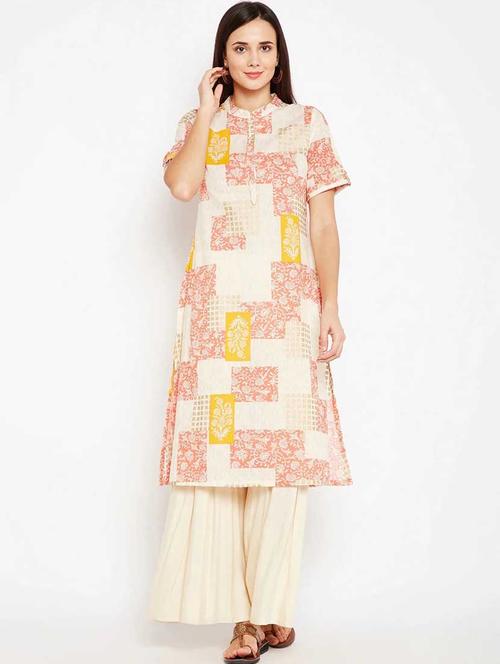 printed a-line kurta - 19264378 - Very Small Image - 1