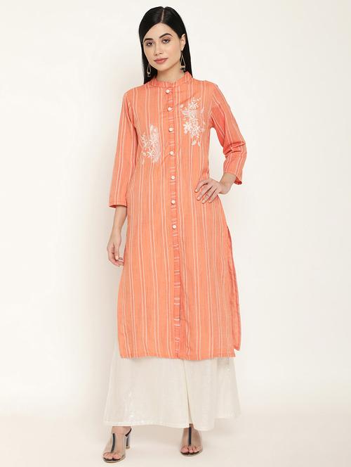 embroidered straight kurta - 19264415 - Very Small Image - 1