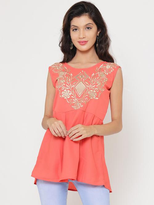 women's a line round neck top - 19264520 - Very Small Image - 1