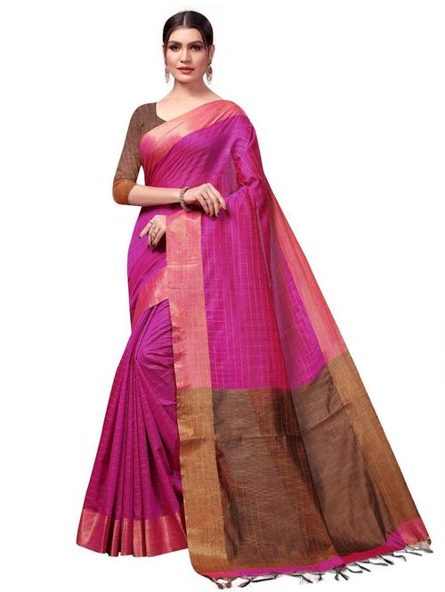 self design woven saree with blouse - 19265641 - Very Small Image - 1