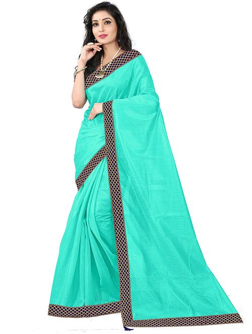 solid bordered saree with blouse - 19265643 - Very Small Image - 1