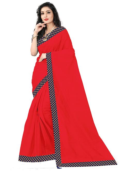 solid bordered saree - 19265655 - Very Small Image - 1
