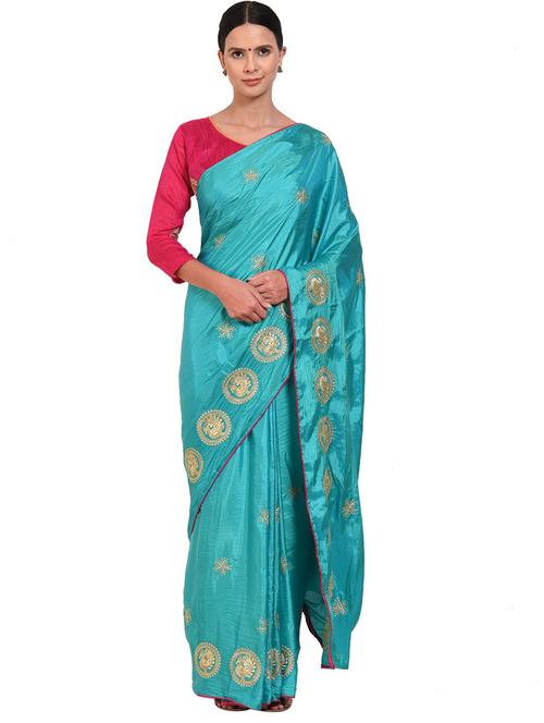 women's embroidered saree - 19265709 - Very Small Image - 1