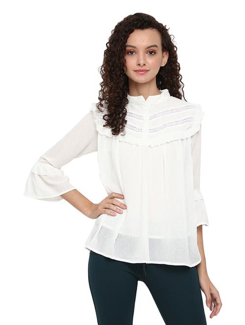 white self design regular top - 19267859 - Very Small Image - 1