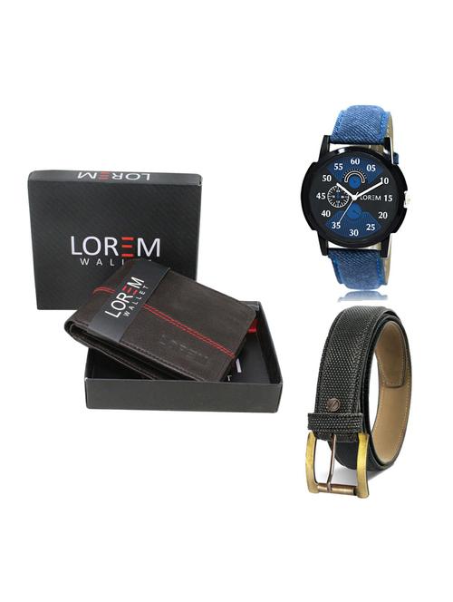 belt, wallet & watch leatherette gift combo - 19268000 - Very Small Image - 1