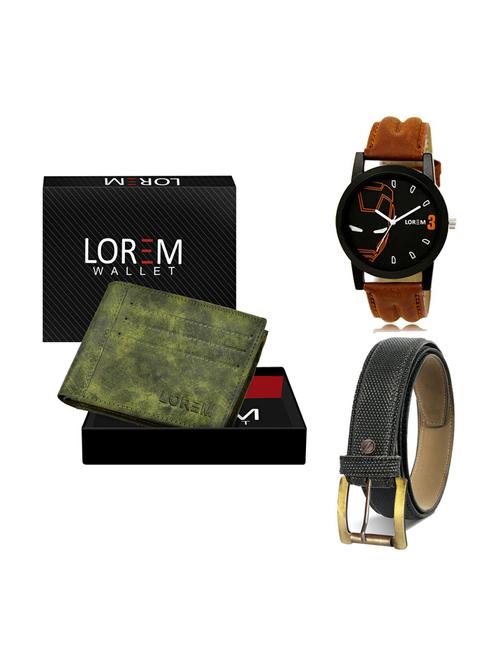 belt, wallet & watch gift combo - 19268100 - Very Small Image - 1