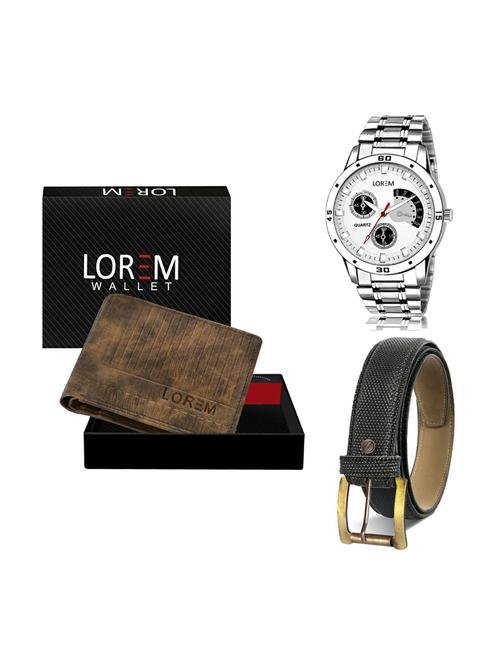 belt, wallet & watch gift combo - 19268381 - Very Small Image - 1
