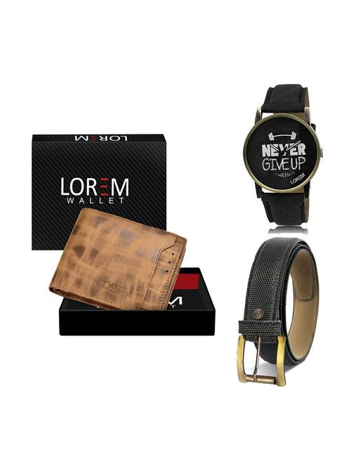 belt, wallet & watch gift combo - 19269589 - Very Small Image - 1