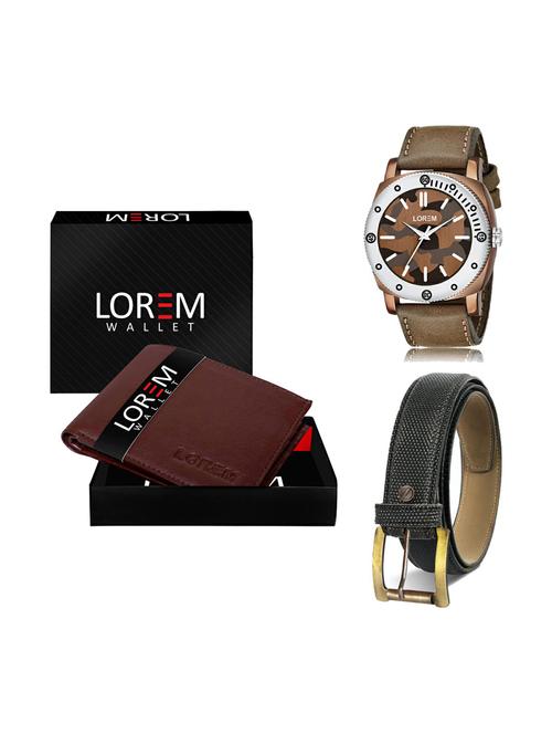 belt, wallet & watch gift combo - 19270123 - Very Small Image - 1