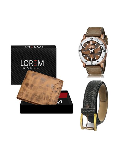 belt, wallet & watch gift combo - 19270130 - Very Small Image - 1