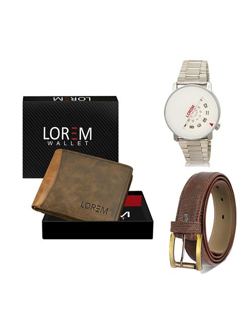 belt, wallet & watch leatherette gift combo - 19271755 - Very Small Image - 1