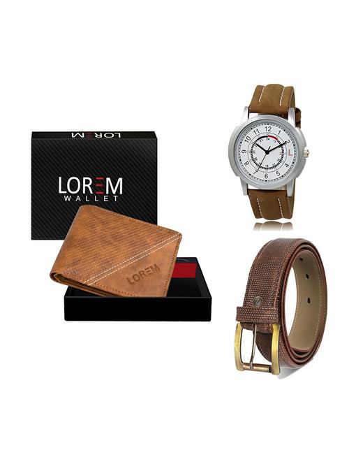 belt, wallet & watch leatherette gift combo - 19272303 - Very Small Image - 1