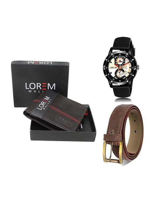 belt, wallet & watch gift combo - 19273402 - Very Small Image - 1