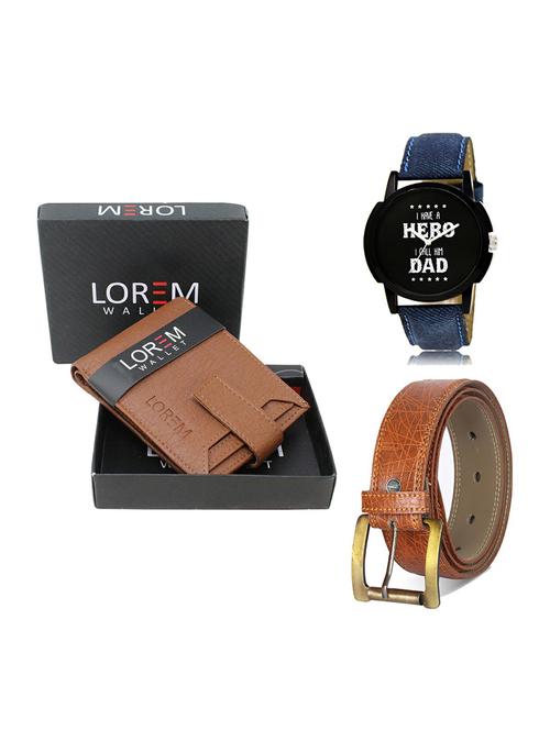 belt, wallet & watch gift combo - 19274530 - Very Small Image - 1