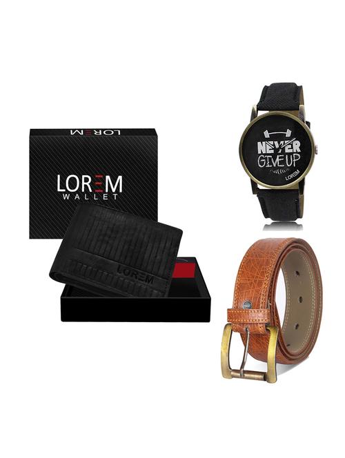 belt, wallet & watch gift combo - 19275901 - Very Small Image - 1