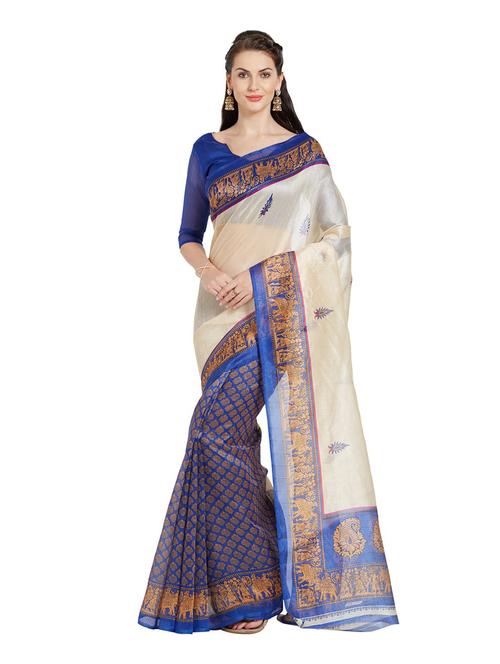 self design woven saree with blouse - 19280682 - Very Small Image - 1